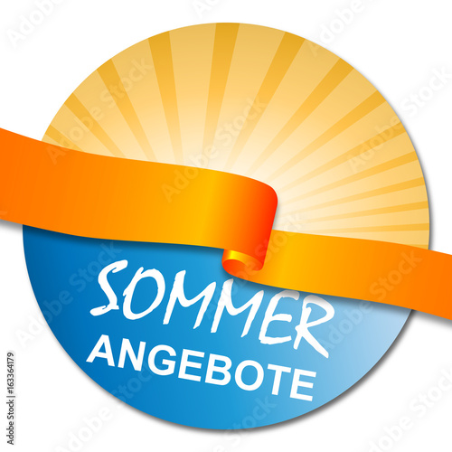 Sommer - Button "Sommerangebote" in Blau
