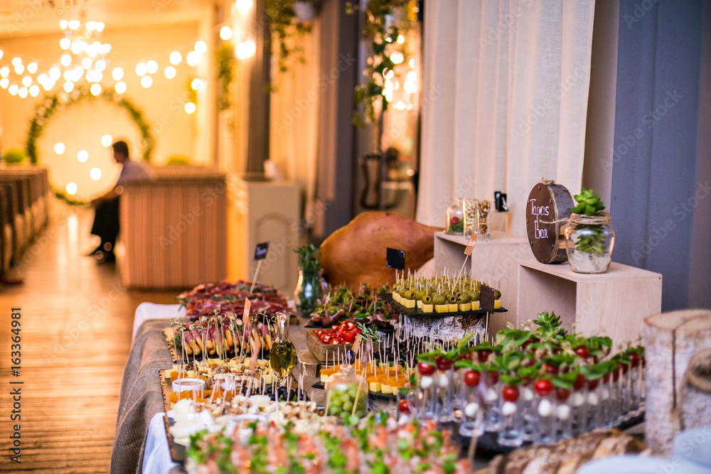 Spanish tapas bar with many delicious food appetizer.