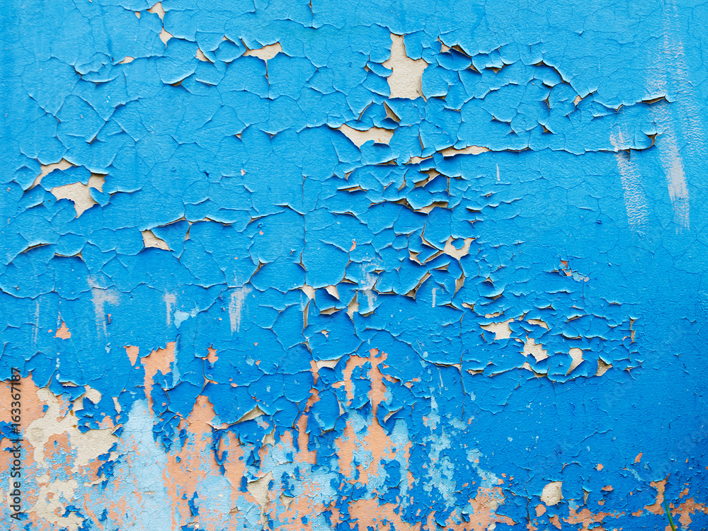 Текстура на стене из нескольких слоев треснувшей синей и розовой краски для  вашего дизайна Stock Photo | Adobe Stock