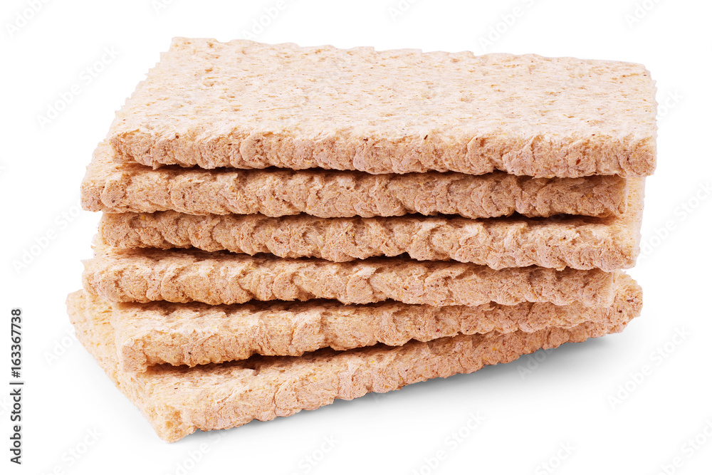 The healthy crispbread isolated on white background. The healthy crispbread isolated on white background.