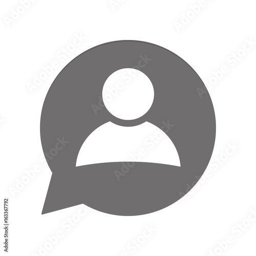 Graue Sprechblase rund - Person