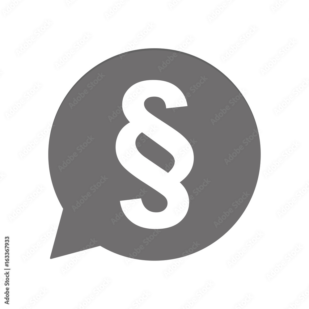 Graue Sprechblase rund - Paragraph Gesetz Graue Sprechblase rund - Paragraph Gesetz
