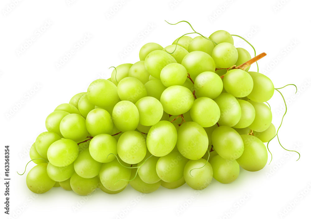 Green grape isolated on a white