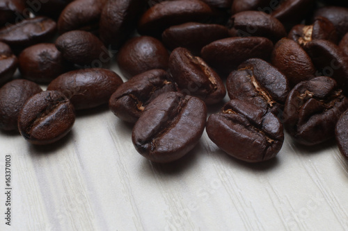The Roasted coffee beans image closeup