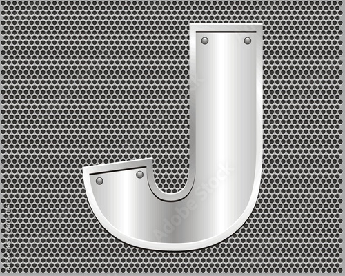 Metal letter J