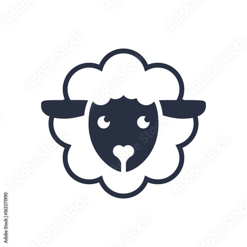 Sheep logo. Vector logo template. Sheep head line icon, filled outline vector sign, linear pictogram isolated on white.
