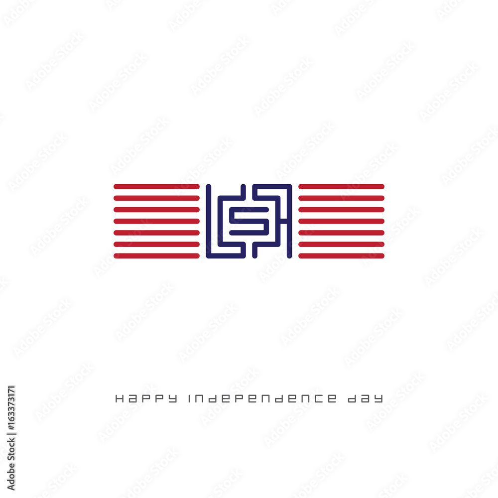 Obraz premium United States independence day greeting card. Fourth of July typographic design. Vector.