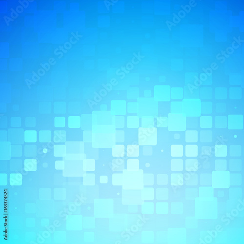 Blue and light turquoise glowing rounded tiles background