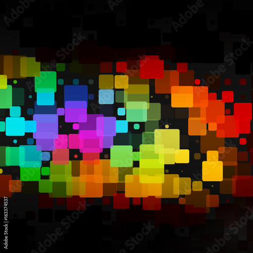 Red pink green blue brown glowing rounded tiles background
