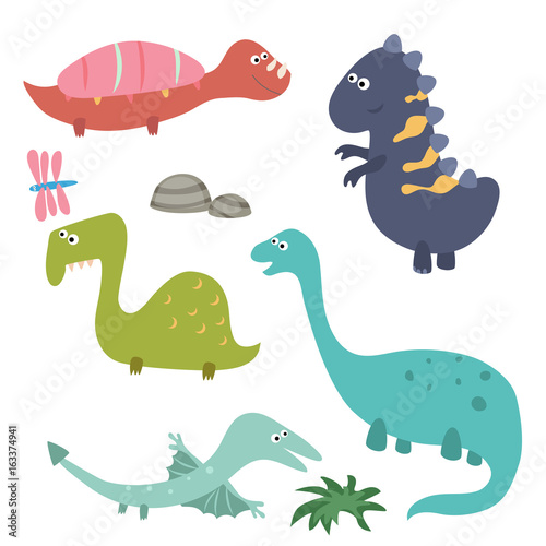 Funny cartoon dinosaurs