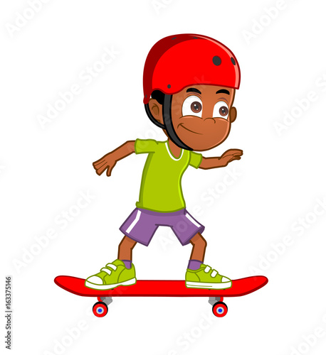 Skateboarding boy