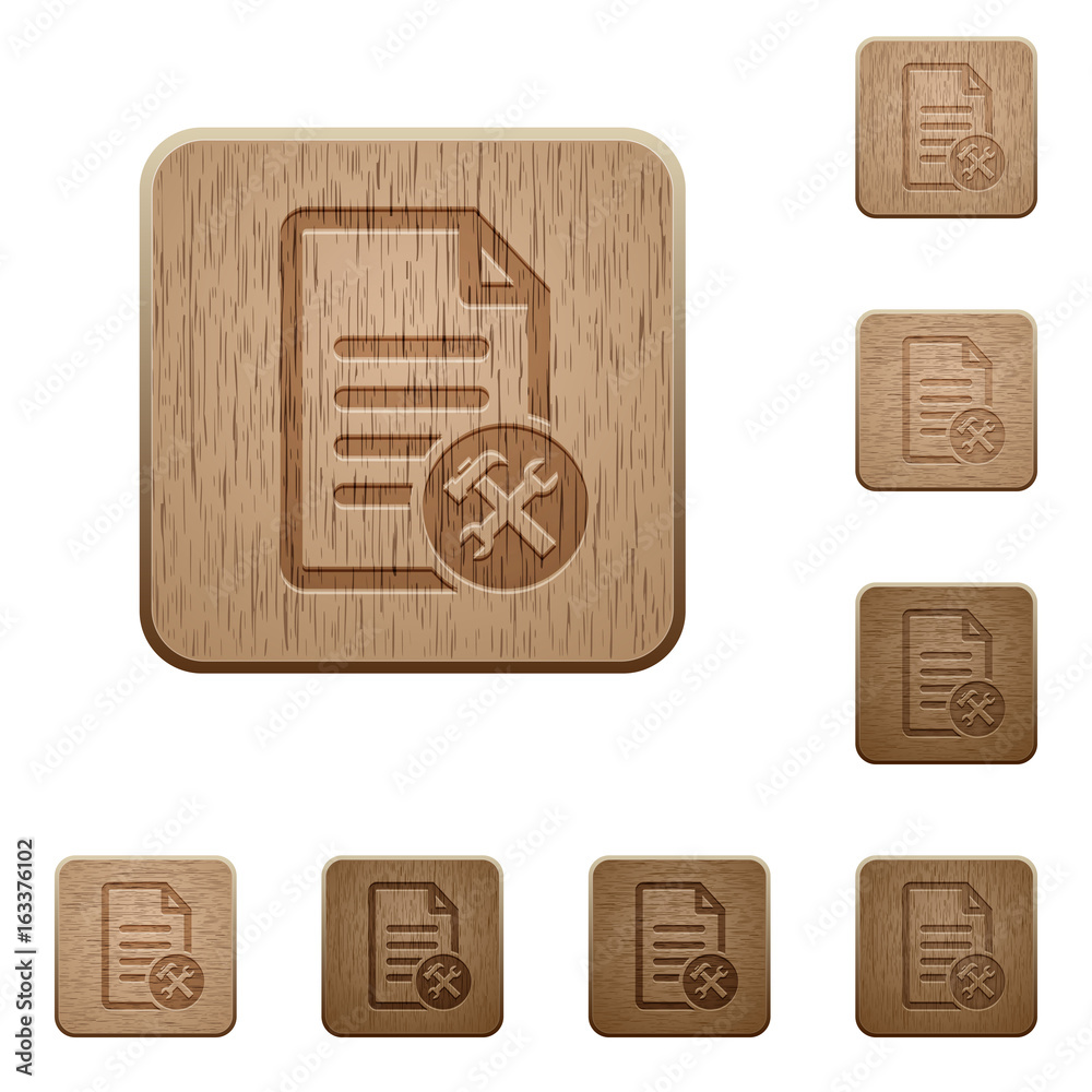 Document tools wooden buttons Document tools wooden buttons