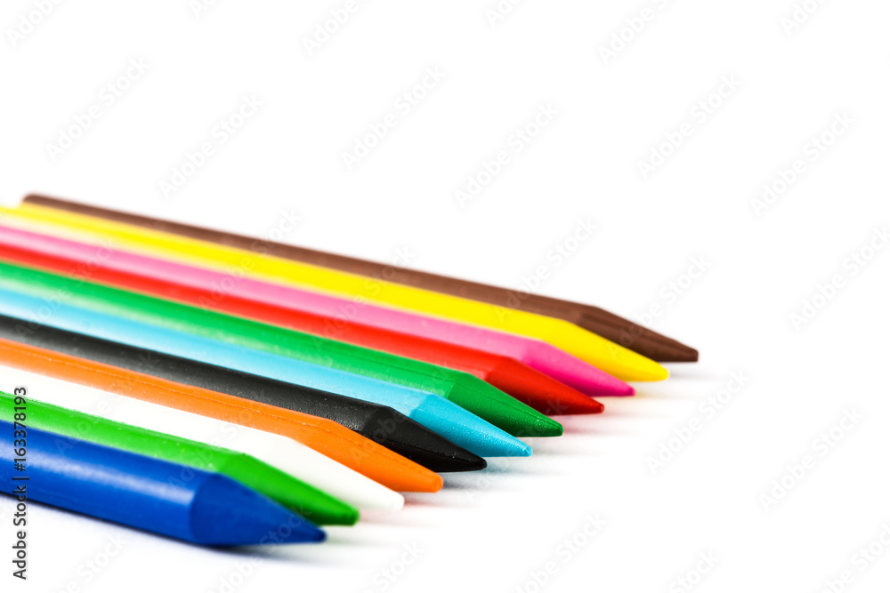 Fototapeta premium Colorful crayons isolated on white background