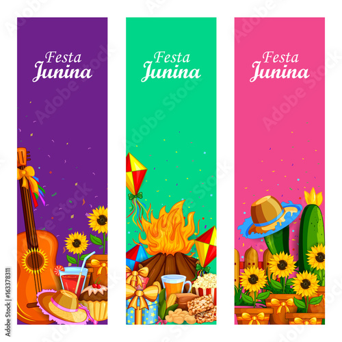 Festa Junina celebration background of Brazil and Portugal festival