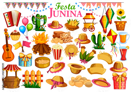 Festa Junina celebration background of Brazil and Portugal festival