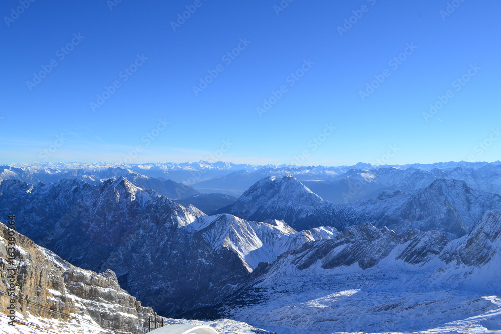 View of the Alps from the Zugspitze near Garmisch, Germany