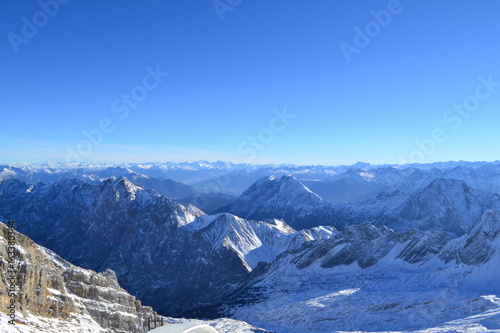 View of the Alps from the Zugspitze near Garmisch  Germany