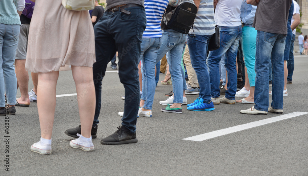 People watching a street competition. Kyiv, Ukraine. People watching a street competition. Kyiv, Ukraine.