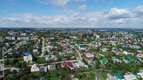 Top view of Gruazy town in Lipetsk oblast in Russia