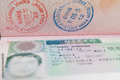 Shengen visa on Russian passport, travel id photo