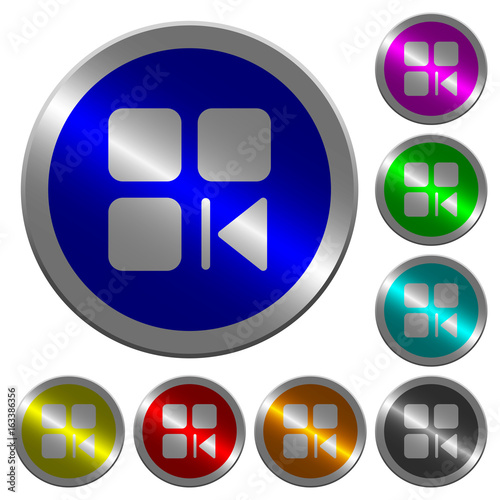 Previous component luminous coin-like round color buttons