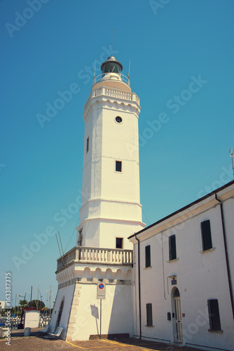 Ancient eighteenth century lighthouse in Rimini, Italy