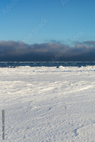 Icy gulf of Riga, Baltic sea.