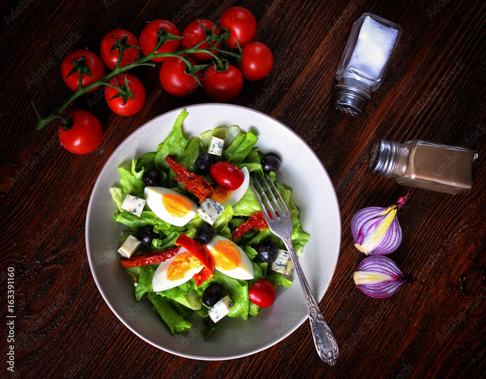 Nice salad served in the restaurant Nice salad served in the restaurant