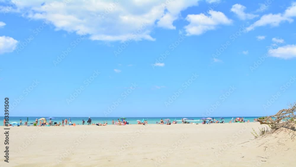 Time Lapse: sand, sea and tourists in Salento, Italy. Time Lapse: sand, sea and tourists in Salento, Italy.