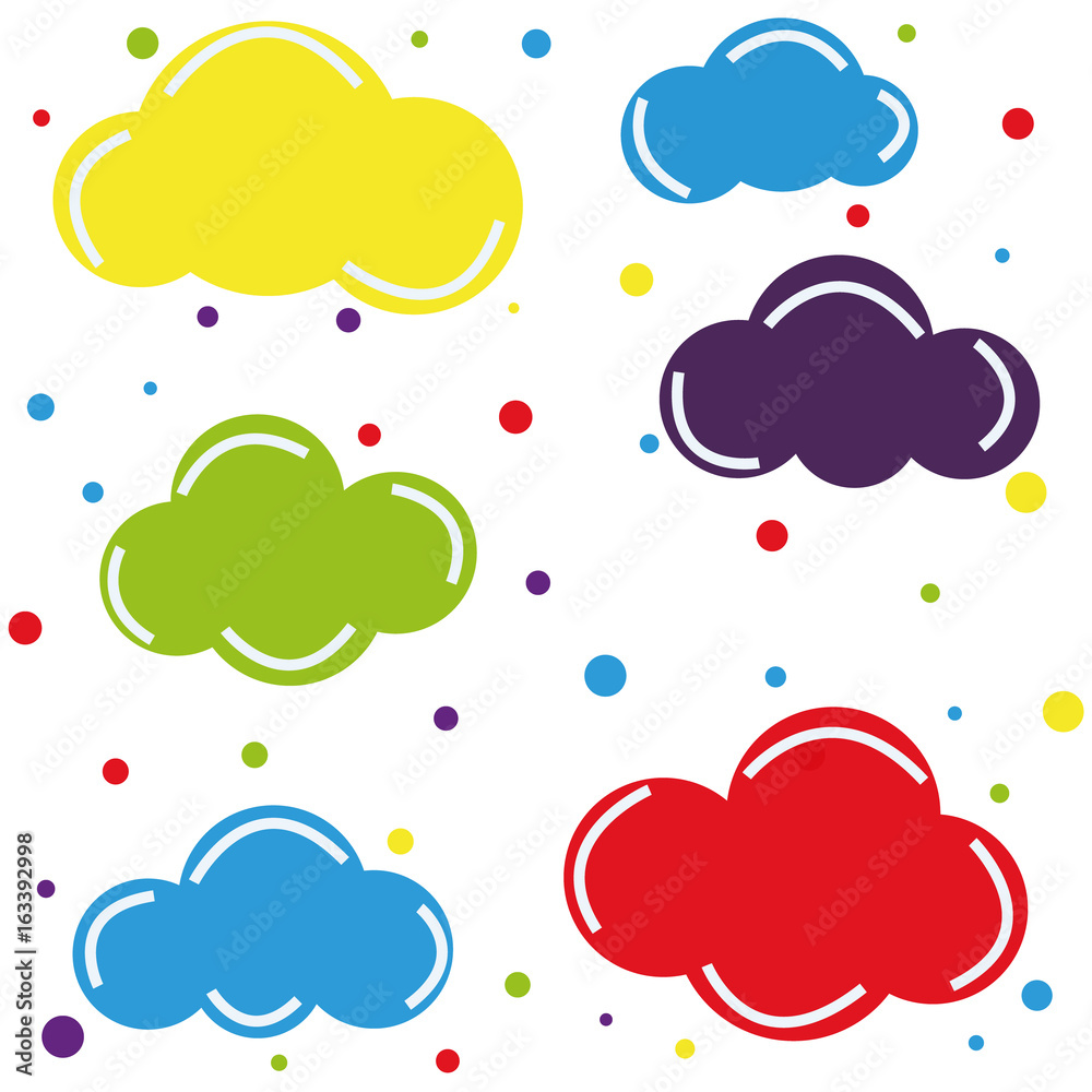 Vector color background with clouds