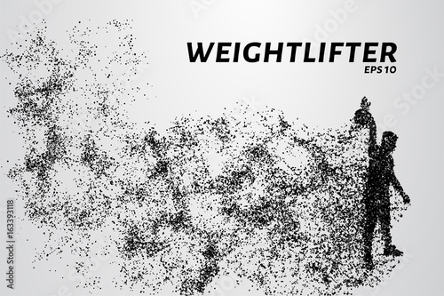 Powerlifting from the particles. Weightlifting consists of circles and points.