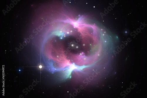 Fototapeta Naklejka Na Ścianę i Meble -  Space background with purple nebula and stars
