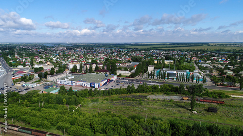 Top view of Gryazi town in Lipetsk oblast in Russia photo