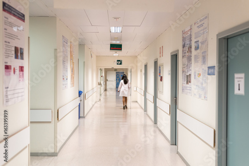 Medic walking in hospital hall