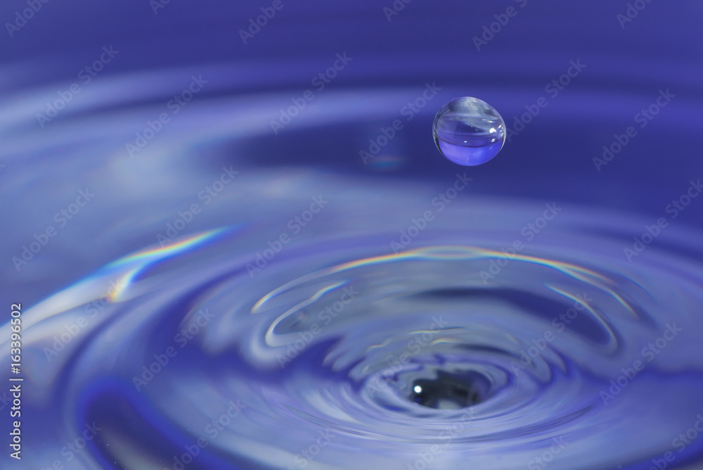 A drop of water create a stunning random water effect. A drop of water create a stunning random water effect.