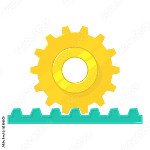 Rack pinion icon, cartoon style