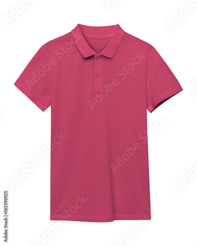 Pink fuchsia polo shirt isolated on white