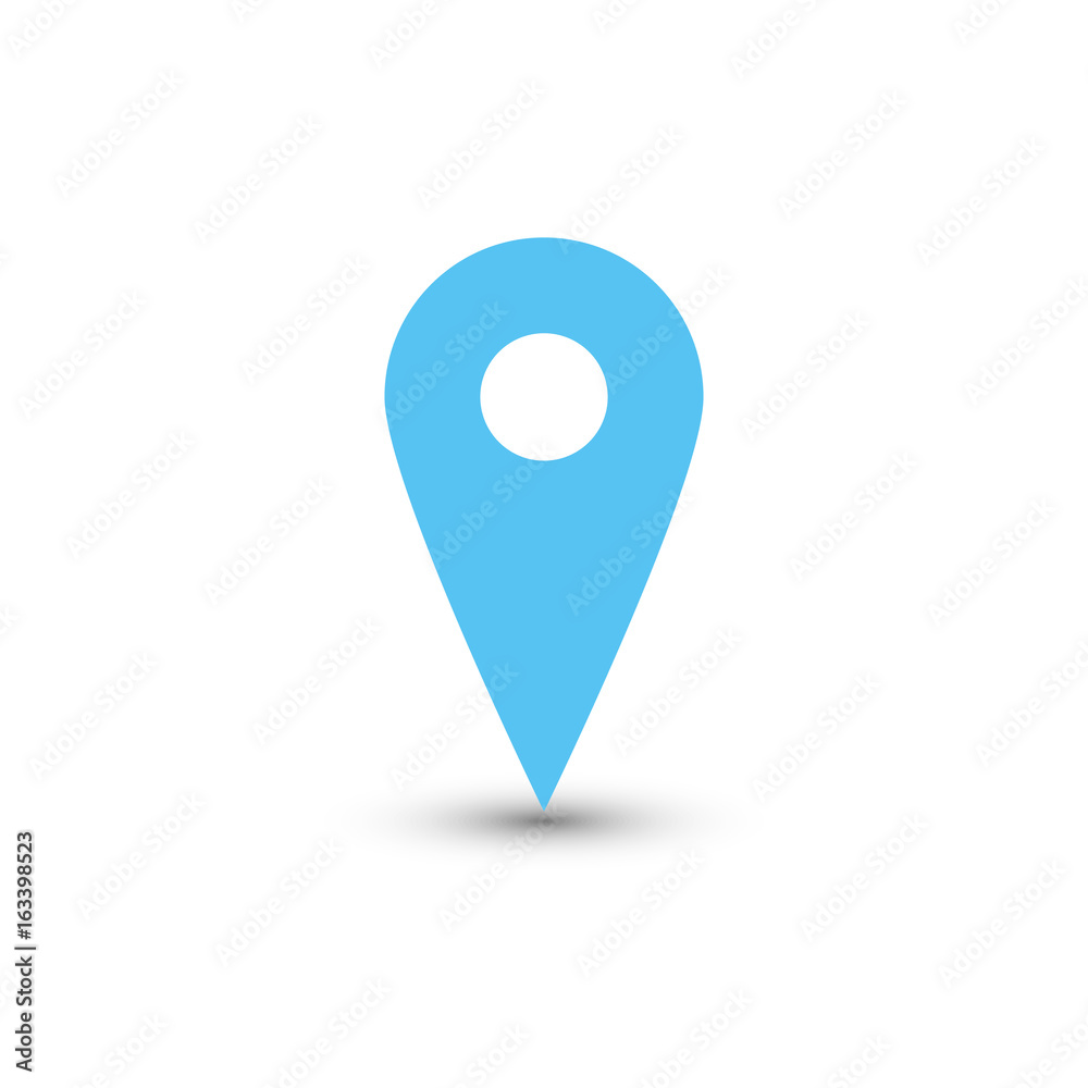 Blue map pointer with dropped shadow on white background. EPS10 vector illustration. Blue map pointer with dropped shadow on white background. EPS10 vector illustration.