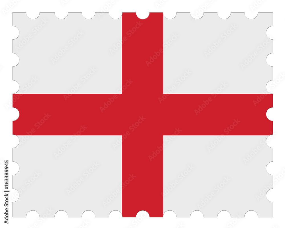Obraz premium England Flag Postage Stamp, 3d illustration on white background