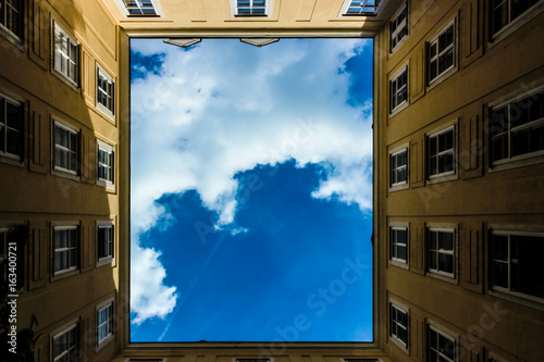 Photography Blue Sky Courtyard