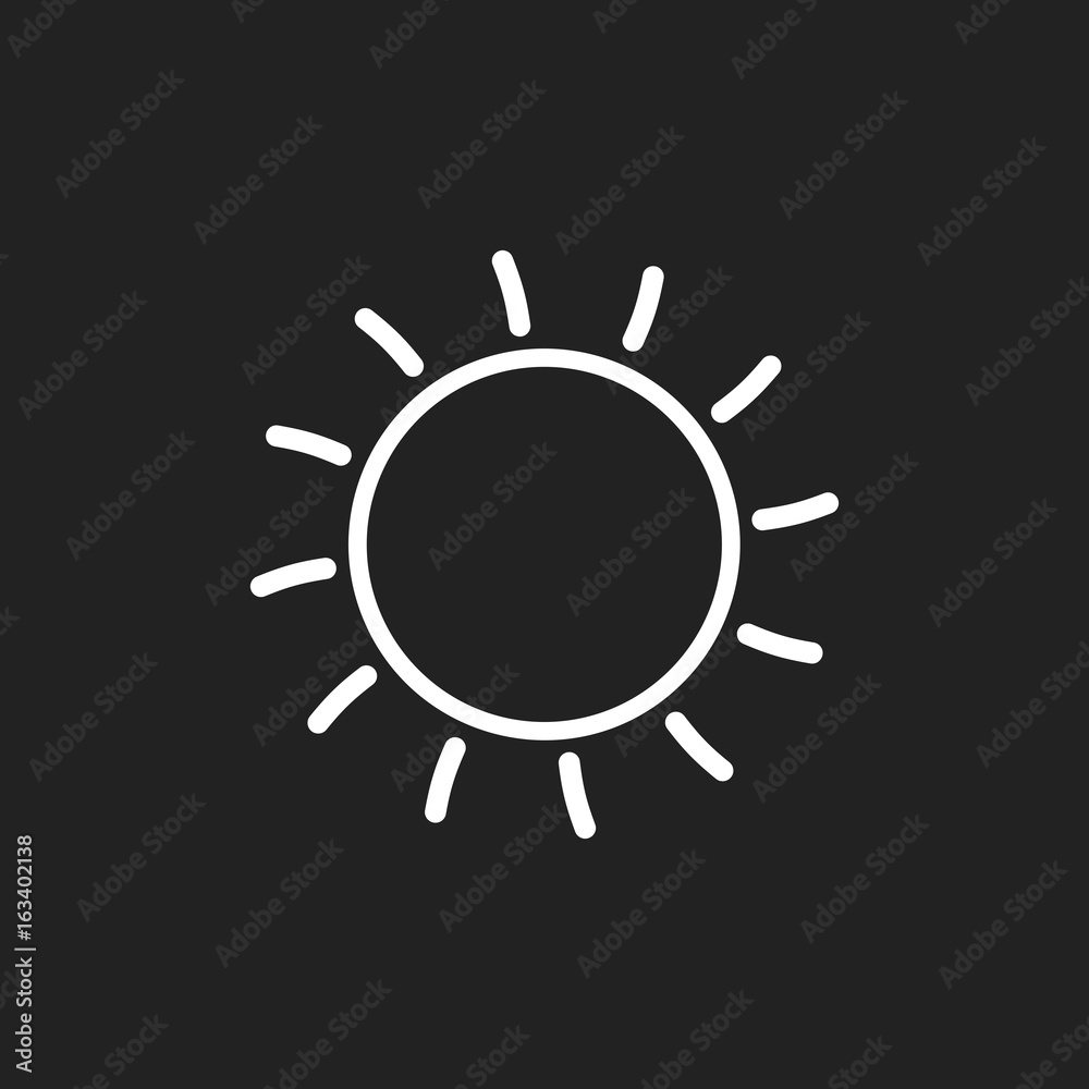Sun icon vector illustration. Sun with ray symbol.