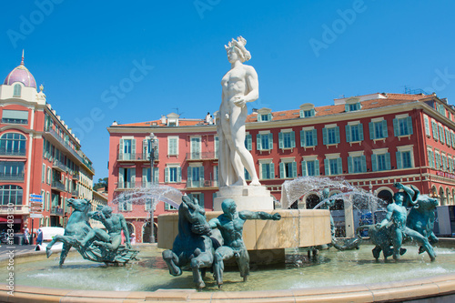 fountain on place Massena in Nice