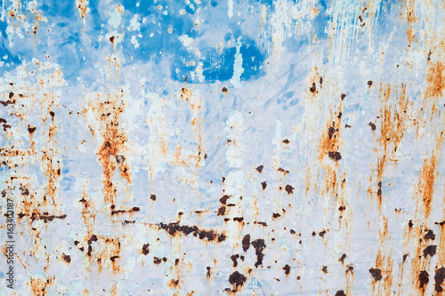 Rusted blue painted metal. Abstract texture matal background.