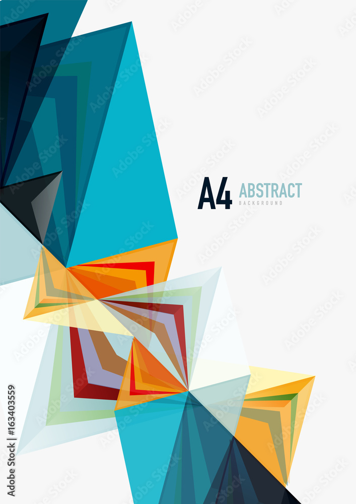 Triangular low poly vector a4 size geometric abstract template Triangular low poly vector a4 size geometric abstract template
