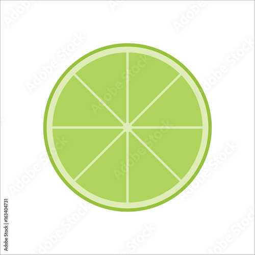 Fresh Juicy Lime Slice Icon Isolated