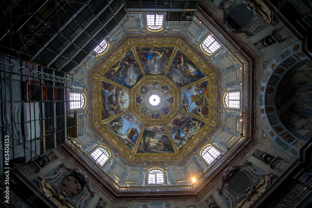 The frescoed dome in the Medici Chapel, Florence, Italy The frescoed dome in the Medici Chapel, Florence, Italy
