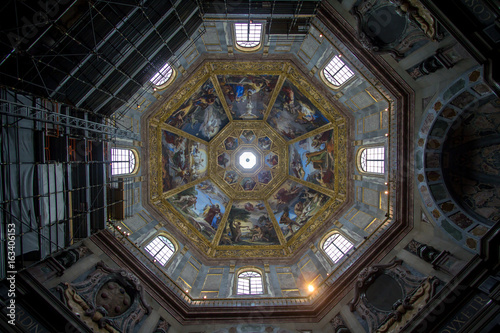 The frescoed dome in the Medici Chapel  Florence  Italy