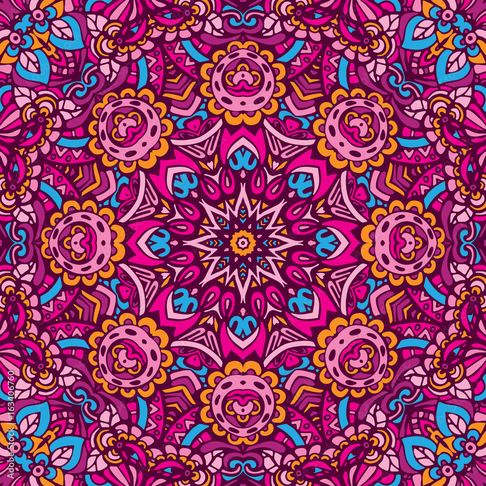 Bohemian Geometric floral mandala print
