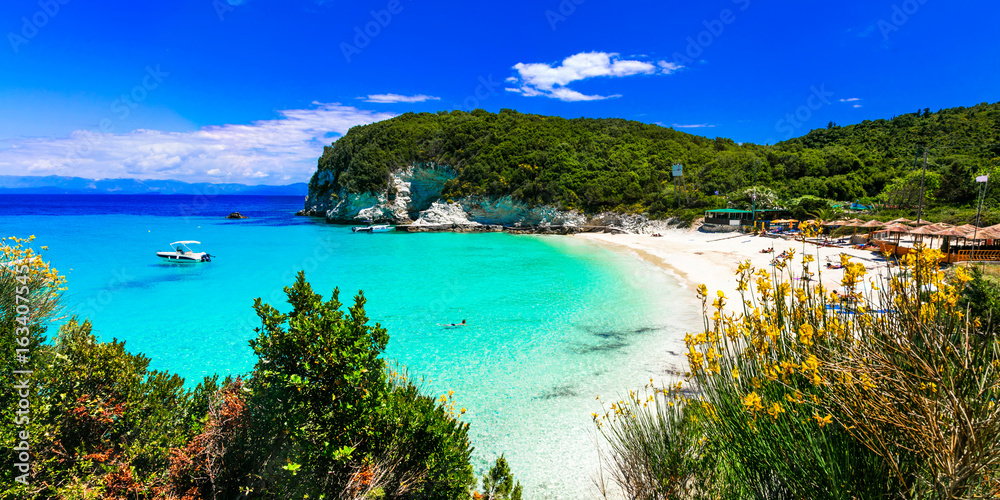 Most beautiful beaches of Greece - Vrika in Antipaxos island.