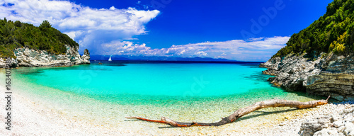 Most beautiful beaches of Greece -  Antipaxos island with turquoise waters